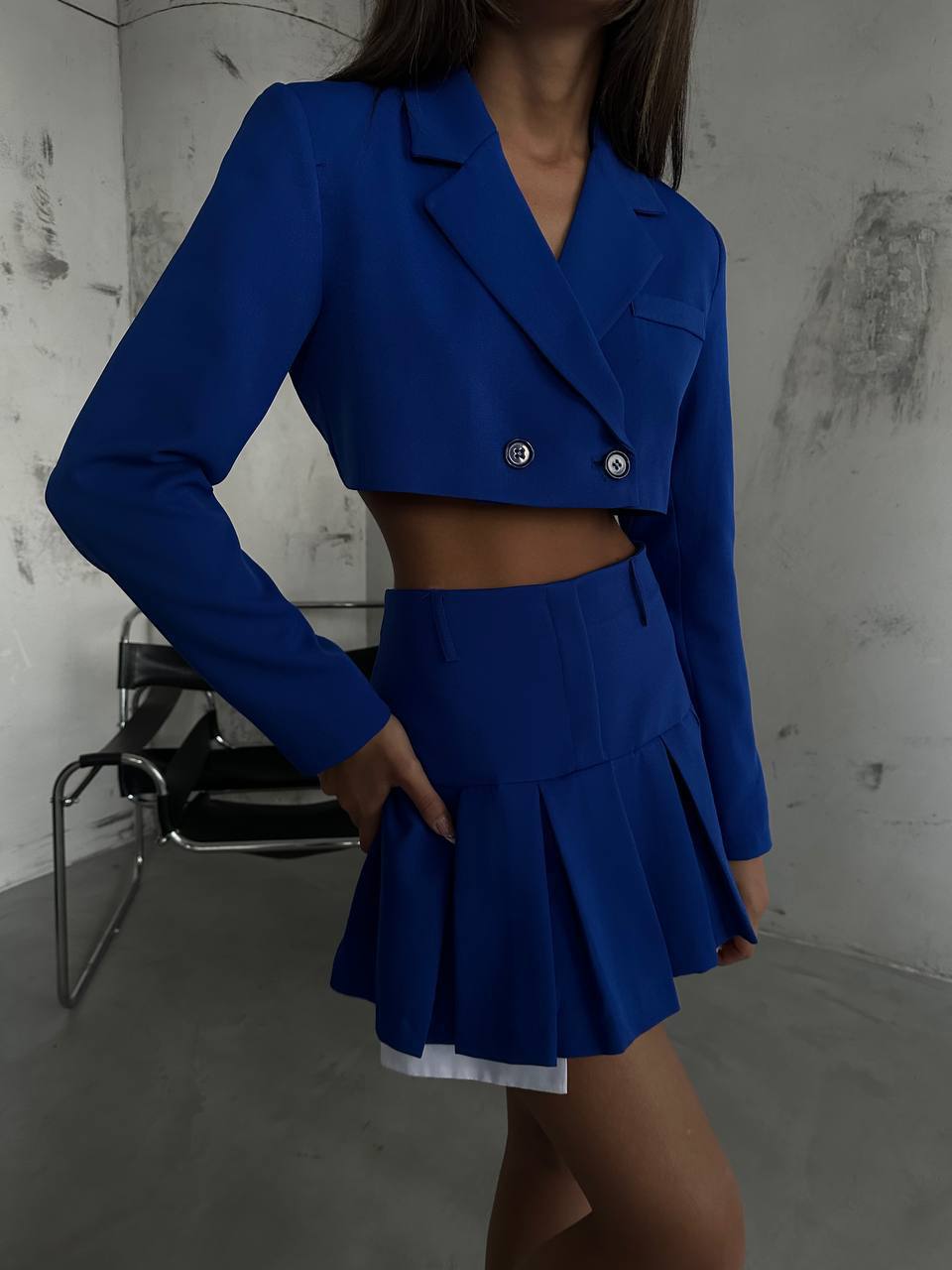 BK2182 i - Pleated Crop Jacket