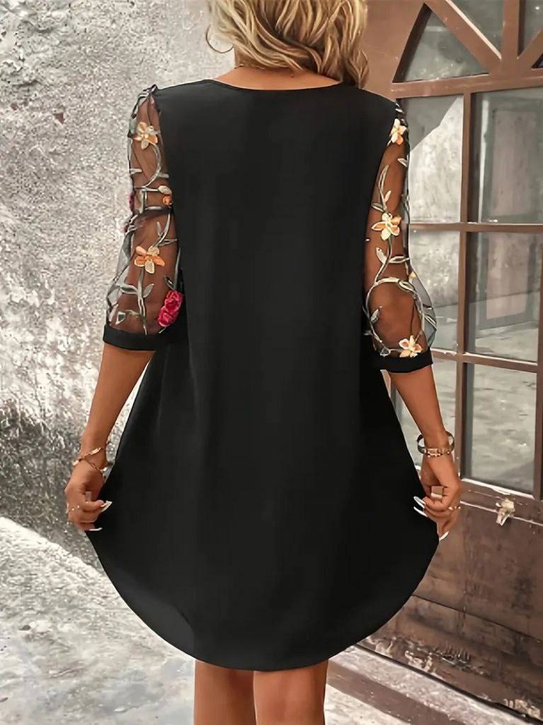 JA2352 - Sleeve neck Floral pattern Casual Dress