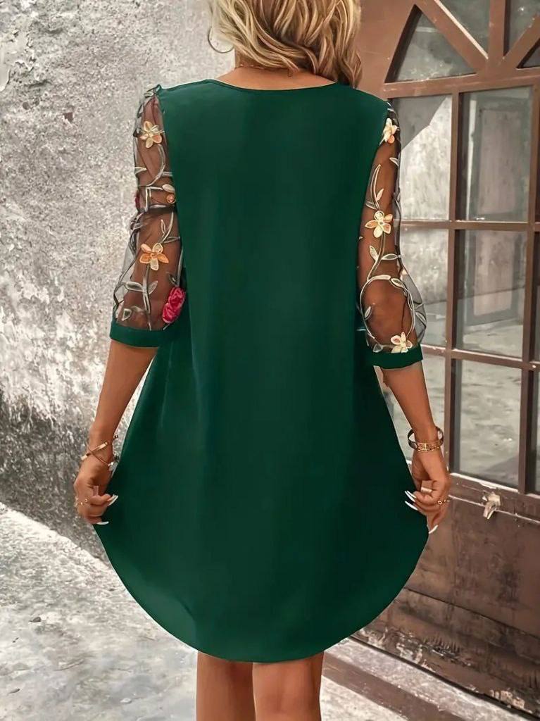 JA2352 - Sleeve neck Floral pattern Casual Dress